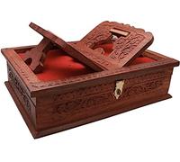 Crafting with Love A Beautiful Wooden HOLY Book Stand Box for Reading RAMAYAN , Geeta , Quran , Bible , GURU Granth Sahib , Fully Carved