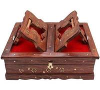 CRAFTING WITH LOVE A HANDMADE Wooden Hand Carved Rehal Holy Books Box // Handcrafted Book Box//Religious Book Box with Foldable Stand, SIZE : 14" X 10", WEIGHT : 2 KGS