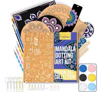 Craftinger Mandala Dotting Art Kit for Adults & Beginners, 14 Pre-Designed MDF Boards | 6 Acrylic Colors | Set of 2 Brushes | Dot Tools | for Artists, Students, Children | Ideal for Gifting