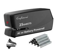 Craftinova Electric Stapler,Automatic,Inclued 2000 Staples and 1 Staple Remover, Heavy Duty Can Store 210 Staples，AC or Battery Powered Stapler Heavy Duty, 25 Sheet Capacity.
