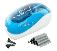Craftinova Electric Stapler,Including 2000 Staples and 1 Staple Remover, Suitable for Palm Size and high Comfort，25 Sheet Capacity, AC Adapter or Battery Powered，Battery not Included