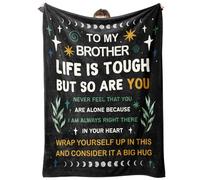 Craftique Blanket Gifts for Brother, Little/Big Brother Birthday Gifts, Brothers Gift from Sister on Fathers Day, Christmas, Flannel Throw Blankets with Letter Print, 60"x50"
