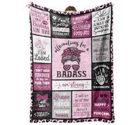 Craftique Cool Birthday Gifts for Women Her- Affirmations for a Badass Blanket, Daily Motivational/Inspirational/Self Care Gifts for Women, Practical Badass Affirmations Blanket for Napping Travel Bed