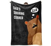 Craftique Dad Gifts from Daughter Son, Dad Birthday Gift Blanket, Present for Daddy/Father on Christmas, Funny Dad's Snoring Corner Blanket, 50" x 60"
