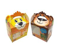 Craftis Bizzi Farmyard Kids Meal Boxes | Case of 200 | Eco-Friendly, Food-Safe, Stackable Takeaway Boxes for Parties, Picnics, Kids’ Meals & Outdoor Dining (Lion/Monkey)