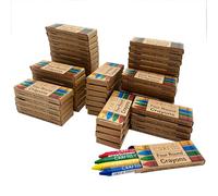 Craftis Multi-Pack of Bulk Round Crayons - 100 Boxes with 4 Colours Per Box, 400 Crayons Total - Crayon Set for Kids Perfect for Children's School, Restaurants, Party Bag Fillers and Travelling