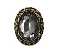 Craftisum 10 pcs Whole Oval Cut Gray Rhinestone Vintage Copper Hollow Metal Shank Sewing Coat Buttons -25mm -1"