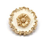 Craftisum 20 pcs Vintage Sunflower White Enamel Sewing Metal Shank Coat Buttons -25mm -1"