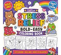 CraftLeo Stress Relief Bold-Easy Coloring Book: A Simple, Fun, and Relaxing Coloring Experience for Kids, Teens, and Adults - Cute Animal Designs with Thick Lines for Mindfulness and Anxiety Relief