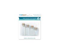 CraftMedley Glass Bottles, Mini Containers with Cork Lid, Multiple Sizes Included 7mL/10mL/15mL/20mL, 4-Piece
