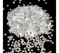 CRAFTMELODY 100G Flat Round Sequin Paillettes Round Loose Sequins White Plastic PVC Iridescent Applique Large Spangle Craft Loose Sequins for Sewing Craft DIY Embroidery Ornaments Supplies