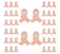 CRAFTMELODY 40Pcs Breast Cancer Awareness Brooch Pins Enamel Pink Ribbon Awareness Lapel Pins Hope Pink Ribbon Pin Dress Suit Costume Accessories Dainty Jewelry Accessories for Doctor Woman Man
