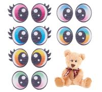 CRAFTMELODY 48Pairs Felt Dragon Eyes Mixed Color Wool Felt Eyes Cabochon Round Eye Embellishment for Woman Clay Sculptures Props Jewelry Making DIY Crafts Findings