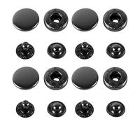 CRAFTMEMORE 10 Pack Snap Fasteners Color Plated Solid Brass Metal Snaps Heavy Duty Press Stud S-Spring Poppers Button VT8#831 (15 mm, Gunmetal Black)