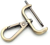 CRAFTMEMORE 2pcs Detachable Snap Hook Swivel Clasp w/Screw Bar VT493 Bag Strap Hardware Replacement (1 1/2 Inch, Brushed Brass)