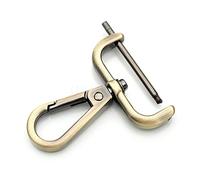 CRAFTMEMORE 2pcs Detachable Snap Hook Swivel Clasp w/Screw Bar VT493 Bag Strap Hardware Replacement (1-1/4 Inch, Brushed Brass)