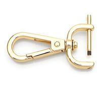 CRAFTMEMORE 2pcs Detachable Snap Hook Swivel Clasp w/Screw Bar VT493 Bag Strap Hardware Replacement (3/4 Inch, Gold)