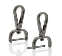 CRAFTMEMORE 2pcs Detachable Snap Hook Swivel Clasp w/Screw Bar VT493 Bag Strap Hardware Replacement (1/2 Inch, Gunmetal)