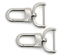 CRAFTMEMORE 2pcs Detachable Snap Hook Swivel Clasp w/Screw Bar VT99 Bag Strap Hardware Replacement (1 Inch, Silver)
