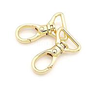 CRAFTMEMORE 2pcs Oval Snap Hooks Heavy Duty Metal Push Gate Swivel Lobster Clasp Keychain Clip Purse Making Accessories SC09 (3/4 Inch, Gold)