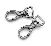CRAFTMEMORE 2pcs Oval Snap Hooks Heavy Duty Metal Push Gate Swivel Lobster Clasp Keychain Clip Purse Making Accessories SC09 (1/2 Inch, Gunmetal Black)