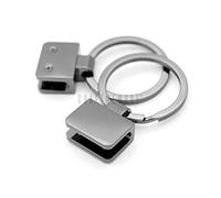 CRAFTMEMORE 3/4 Inch Key Fob Hardware with Split Key Rings Findings DIY Leather Craft 2 Pack (Gunmetal)