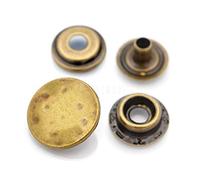 CRAFTMEMORE 3/4 Inch Moon Snap Fastener Closure Buttons Round Popper Snaps Decorative Studs Pack of 10 (Antique Brass)