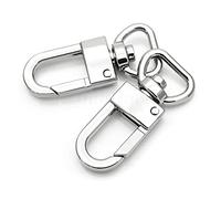 CRAFTMEMORE 4pcs Swivel Snap Hook Push Gate Lobster Clasps Quality Clips Bag Charm for Replacement Craft Lanyard Purse Making SC49 (13 mm, Silver)
