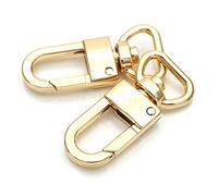 CRAFTMEMORE 4pcs Swivel Snap Hook Push Gate Lobster Clasps Quality Clips Bag Charm for Replacement Craft Lanyard Purse Making SC49 (13 mm, Gold)