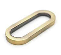 CRAFTMEMORE 6pcs Oval Rings Flat Metal Purse Ring Buckle Strap Keeper Loop DIY Bag Belt Leathercraft VTLV, Brushed Brass, 1-1/4 Inches