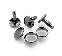CRAFTMEMORE 9mm Cap x 10mm Post Leather Rivet Double Cap Rivets Tubular Metal Rapid Rivet Studs Leather Craft 50 Sets (10 mm Post, Gunmetal)