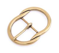 CRAFTMEMORE Classic Oval Design Belt Buckle for 1.5 Inch Wide Belts - Vintage Style Replacement Belt Buckle HRBK D8132, Brass, 1.5 Inches