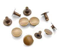 CRAFTMEMORE Flat Rivets Metal Single Cap Rivets Stud Round Cap Leather Craft Rivet Fasteners Spots Nail Rapid Rivet Studs 100 Pack (7mm, Antique Brass)