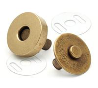CRAFTMEMORE Magnetic Snap Buttons Strong Clasp for Purse Sewing Handbags Closures 10 Pack MNB (18 mm, Antique Brass)