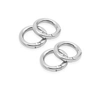 CRAFTMEMORE Metal O Ring Spring Opening Purse Making Snap Trigger O-Rings Clip Key Ring Holder Purse Hardware 4pcs SCOS (5/8 inch, Silver)