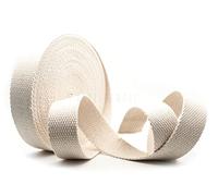CRAFTMEMORE Natural Cotton Webbing Ribbon for Arts & Crafts, Fabric Purse Strap, Belting, Tote Bags (1 1/4 Inch, 5 Yards)