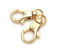 CRAFTMEmore Swivel Snap Clip Hooks Push Gate Round Circle Trigger Lobster Claws Clasp 3/8" O ring (4 Pack, Gold)