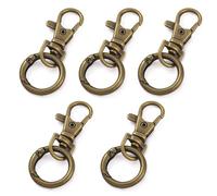 CRAFTMEMORE Swivel Snap Hook with Spring Gate O-Ring, Zinc Alloy Lobster Clasp Keychain Hardware for Bag Strap, DIY Leather Craft, 5 Sets SPHO (Antique Brass)