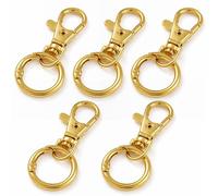 CRAFTMEMORE Swivel Snap Hook with Spring Gate O-Ring, Zinc Alloy Lobster Clasp Keychain Hardware for Bag Strap, DIY Leather Craft, 5 Sets SPHO (Gold)
