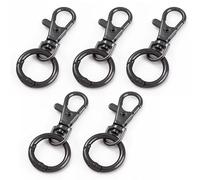 CRAFTMEMORE Swivel Snap Hook with Spring Gate O-Ring, Zinc Alloy Lobster Clasp Keychain Hardware for Bag Strap, DIY Leather Craft, 5 Sets SPHO (Gunmetal Black)