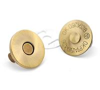 CRAFTMEMORE Thin Magnetic Snap Buttons Quality Strong Clasp for Purse Sewing Handbags Closures 6 Pack (14mm, Brushed Brass)