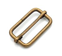 CRAFTMEMORE Triglide Slide Belt Keeper 5/8" 3/4" 1" Movable Bar Slider Strap Adjuster Rectangle Strap Keeper Purse Making (1" x 10 pcs, Antique Brass)