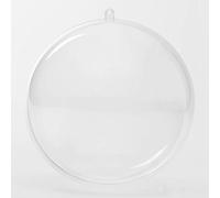 Craftmill 6cm Clear Plastic Ball Bauble - Pack of 5 - fillable, 2-Part Spheres with Hanging Eye