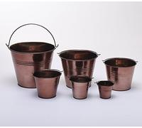 Craftmill Pack of 5 Copper Coloured 10cm (4") Metal Buckets - Pots - Planters for Sweet Tree Kits, Plants, Favours, Storage (W9013)