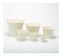 Craftmill Pack of 5 Cream 10cm (4") High Metal Buckets - Pots - Planters for Sweet Tree Kits, Plants, Favours, Storage (W0002)