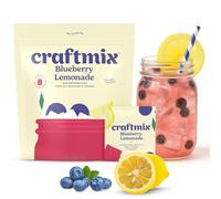 Craftmix Blueberry Lemonade Mix, 12 Packets, Easy Powder Drink with Real Fruit, Low-Sugar, Vegan, Low-Carb, Non-GMO, Dairy-Free, Gluten-Free, Flavored Water Enhancer, On-the-Go Water Flavoring Packets