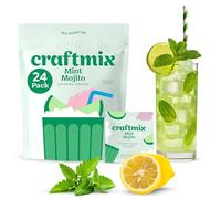 Craftmix Mint Mojito Cocktail & Mocktail Drink Mixer, Skinny Mixes - Water Flavoring Packets - Made With Real Fruit - Vegan Low-Carb, Low-Sugar, Non-GMO, Dairy Free, Gluten Free, 24 Pack