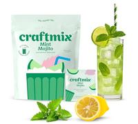 Craftmix Mint Mojito Cocktail & Mocktail Drink Mixer, Skinny Mixes - Water Flavoring Packets - Made With Real Fruit - Vegan Low-Carb, Low-Sugar, Non-GMO, Dairy Free, Gluten Free, 12 Pack