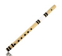 Craftopia Indian Wood Flutes for Beginners Straight direct blow Flute Musical Instrument original Bansuri Flute Flute (38 cm) kid (Black White)