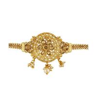 Craftopia Overseas Golden Finish Round Shape Designer Bajuband Armlets for Women/Girls Elegant Saree Pins: Secure your drape with style using our exquisite saree pin collection.
